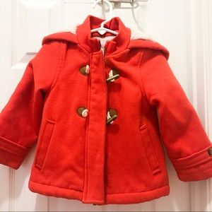 Carters ⭐️ Orange & Fur hooded Jacket